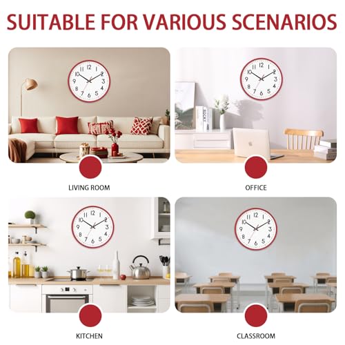 8 Inch Silent Quartz Wall Clock - Modern Battery Operated Decor