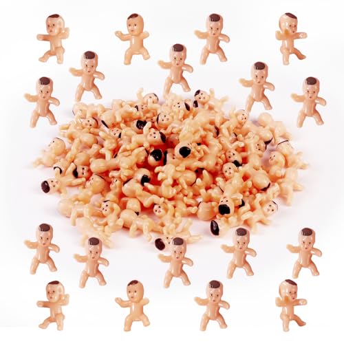 Mini Plastic Babies Party Supplies 43 Pack - Ice Cube Game & Cake Decor, Poexuzi