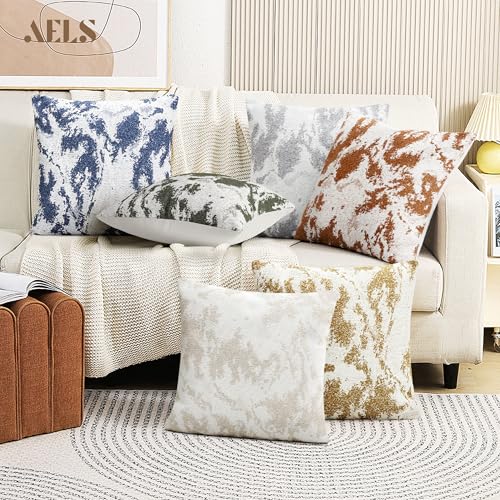 AELS Burnt Orange Decorative Throw Pillow Covers 18x18, Set of 2