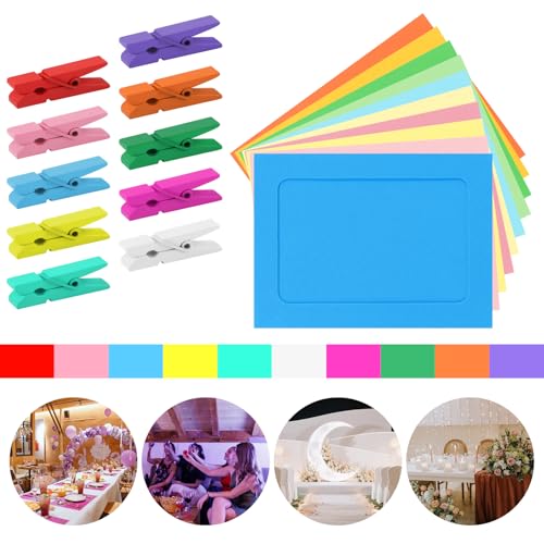 10 Pack 4x5 Inch Colorful Paper Picture Frames with Clips