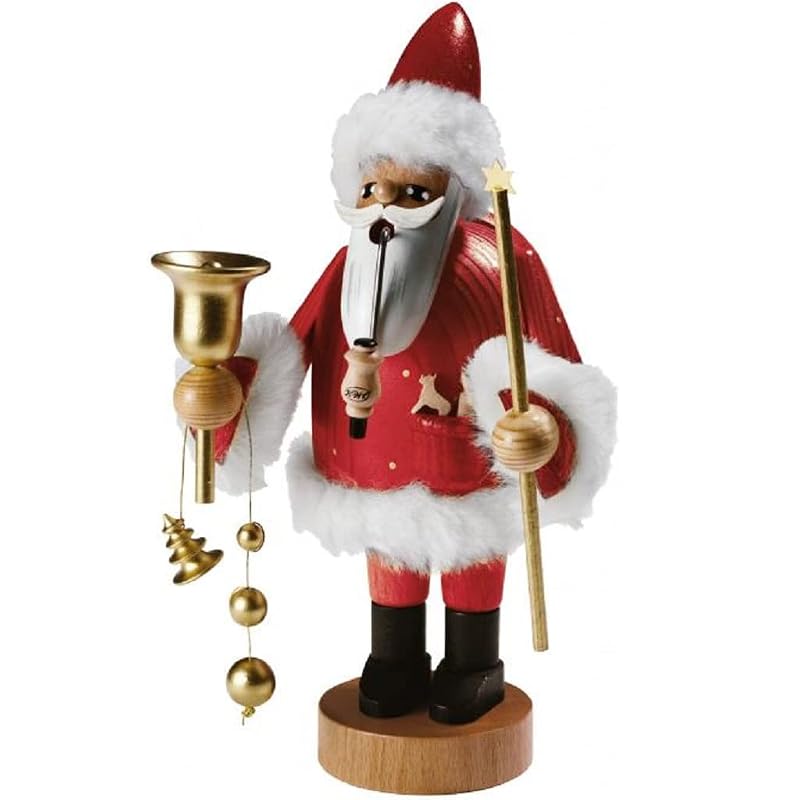 KWO Red Santa German Incense Smoker – Handcrafted Erzgebirge Christmas Figure