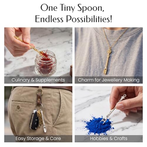 Mini Metal Scoops Set - 8 Pcs Tiny Spoons for Spices & Crafts