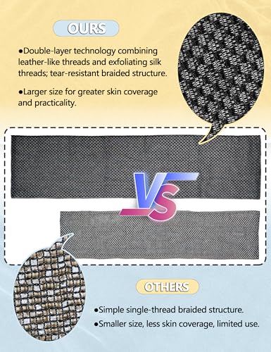 Exfoliating Shower Towel - 48" Premium Washcloth for Body & Face