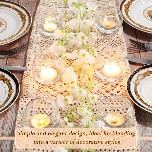 48 Pcs Clear Glass Votive Candle Holders Bulk for Wedding Event Decor