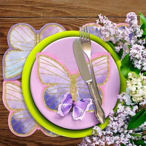 Butterfly Party Napkins 40pcs Floral Spring Table Decorations