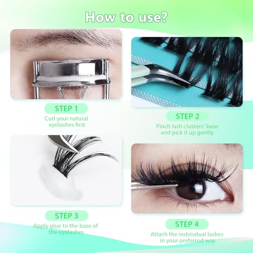 Dedila D Curl Cluster Eyelashes 20mm 120 Pcs Individual False Lashes