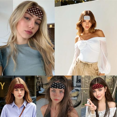 Papasgix Polka Dot Headband for Women Wide Elastic Y2K Hair Band