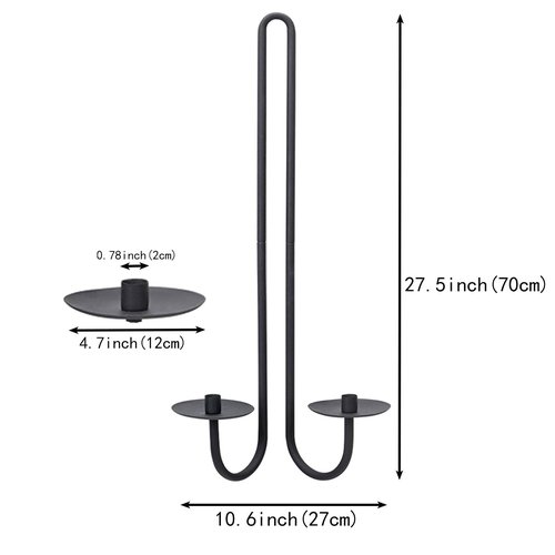 Wall Sconce Candle Holder Metal Hanging Wall Decorations for Home,Living Room, Bathroom, Dining Room, Set of 2（Black