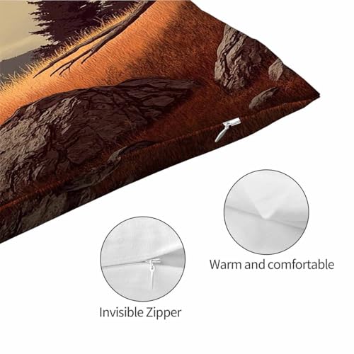 Mugod Wildlife Elk Cushion Cover | 20x30 Inch Decorative Pillow Case