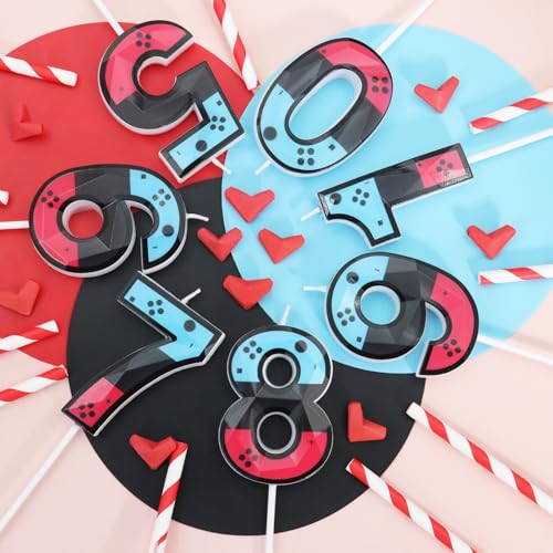 Number 8 Gaming Birthday Candle with Controller Design