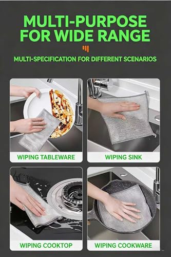 5-Pack 7.9-Inch Non-Scratch Metal Mesh Cleaning Cloths