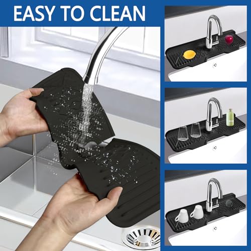 17" x 6" Silicone Sink Splash Guard for Kitchen & Bathroom
