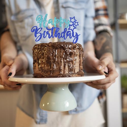 Happy Birthday Cake Topper - Glitter Decoration for Parties