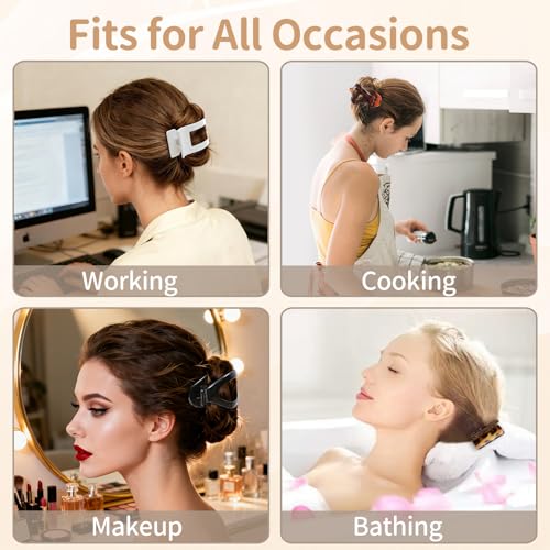 Artchita 8Pcs Flat Hair Claw Clips Set French Non-Slip Hair Accessories