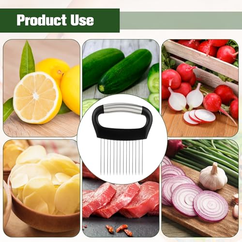 KAIOULU Stainless Steel Onion Holder & Vegetable Slicer Tool