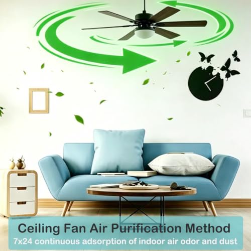 Palmhill Ceiling Fan Blade Air Purifier Filters - Black, 5 Pack