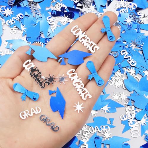 Silver and Blue Graduation Confetti - 1000 Pcs Class of 2026