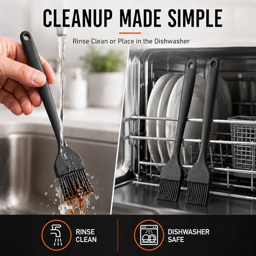 2 Pack Silicone Basting Brushes - Heat Resistant & BPA Free