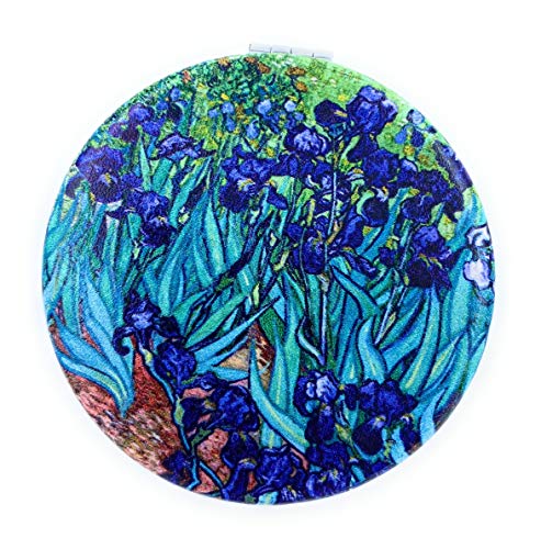 Aeisage Van Gogh Irises Pocket Mirror - Double Sided Small Travel Makeup Mirror