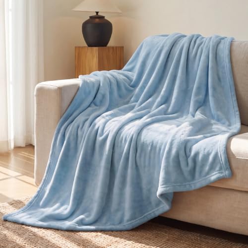 Bedsure Fleece Throw Blanket 50x70 XL, Lightweight Plush Sofa Blanket - Blue