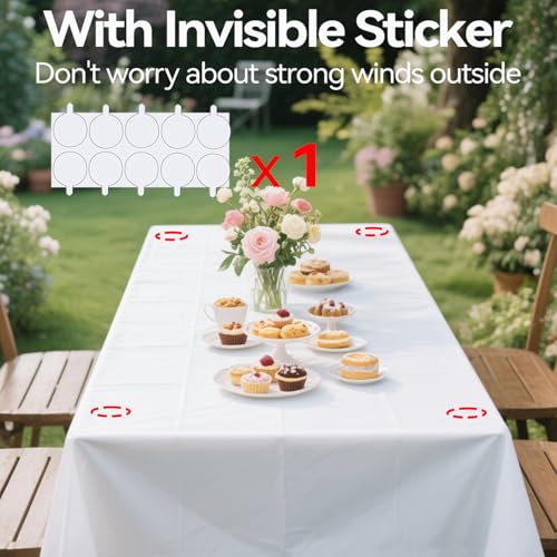 KAshack 2 Pack White Disposable Tablecloth, 54" x 108" - Eco-Friendly & Durable