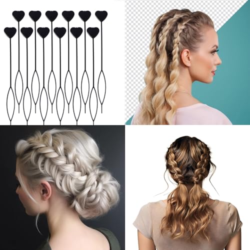 Hair Styling Tool 12-Pack Hair Pull Through Loop and Braid Maker