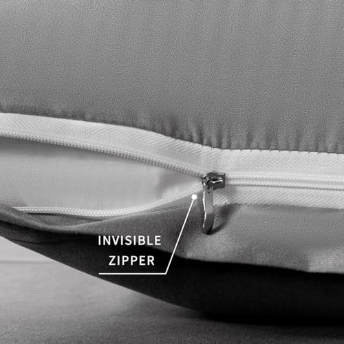 NookZuzu King Size Zipper Pillow Cases - Dark Gray, 20x36 Inch Set of 2
