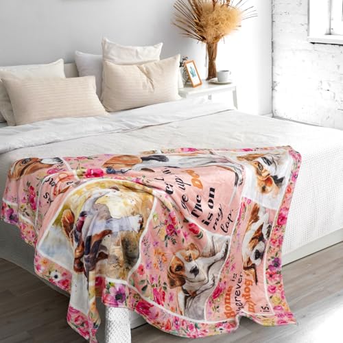 Beagle Dog Throw Blanket 50"x60" Soft Flannel Blanket for Dog Lovers