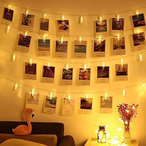 Skiennix LED Fairy Twinkle Lights - 20 Photo Clip String Lights for Indoor/Outdoor Decor | Perfect for Parties & Festivals