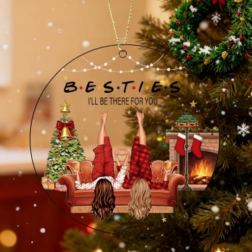 Lorrtta Besties Friendship Christmas Ornament - Acrylic Tree Decor for Women & Sister
