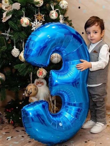 40 Inch Blue Number 0 Balloon - Giant Foil Birthday Decoration