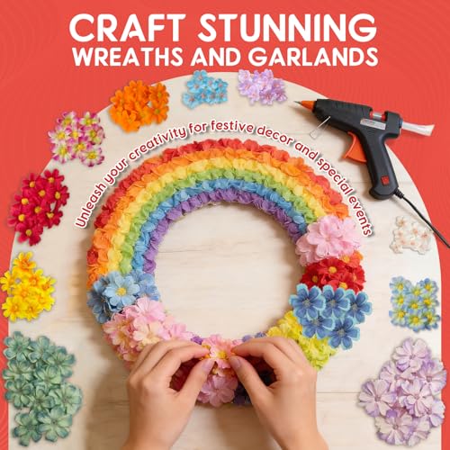 Mini Artificial Flower Heads Bulk 200Pcs for Craft DIY Decorations