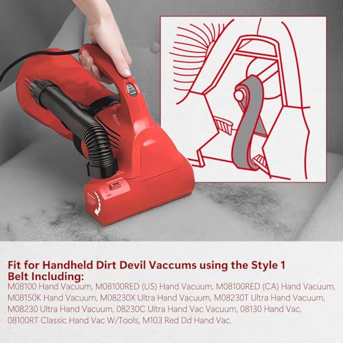 2-Pack Replacement Vacuum Belts for Dirt Devil 103 Hand Vacuum