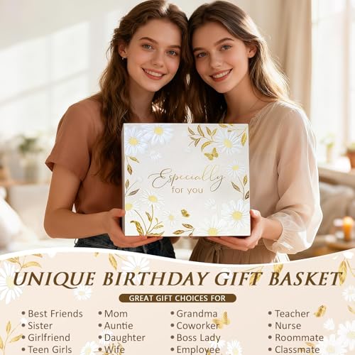 Happy Birthday Gift Basket for Women Mom Sister - Daisy Deluxe Set