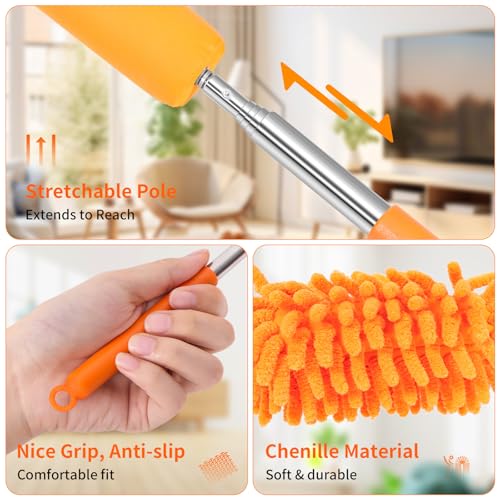 TIMIVO Mini Duster with 360° Bendable Head & Telescopic Handle