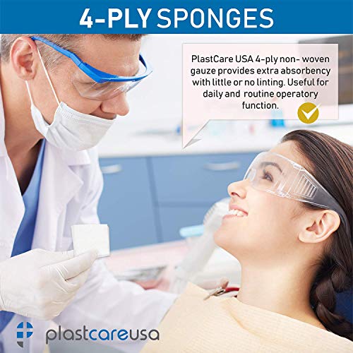 200 Gauze Pads 3x3 - Soft 4-Ply Non Woven Gauze Sponges - Non Sterile Dental Gauze & Esthetic Wipes - All Purpose Medical Gauze Squares for First Aid, Surgical, Wound Dressing