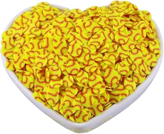 Dwuww 10g Yellow Softball Polymer Clay Slices 5mm for Slime and Crafts