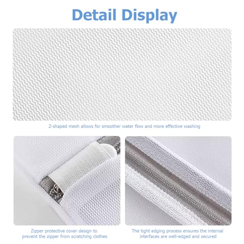 Mesh Laundry Bags for Delicates - 4 Pack, 20" x 16", Manual-Lock Zipper