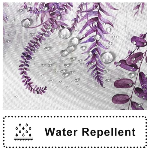 Purple Botanical Waterproof Shower Window Curtain 40x36 Inch