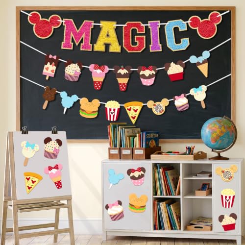 Mouse Head Birthday Party Banner - 22 Pcs Garland with Magic Theme