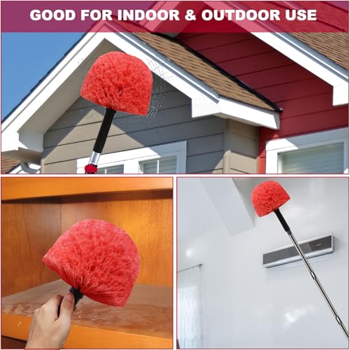 Twist-On Cobweb Duster Head Brush for Indoor & Outdoor Cleaning