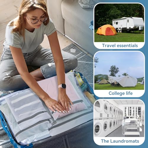 Hoodeet Mesh Laundry Bags Set 4Pcs for Delicates - Large, Medium, Small Variations