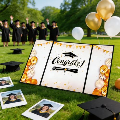Black and Gold Graduation Guest Book for Class of 2026