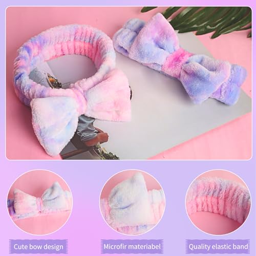 Microfiber Face Wash Headband 2Pcs Soft Bow Skincare Spa Headband
