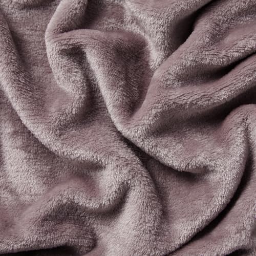 BOURINA Flannel Throw Blanket, Soft Plush Microfiber Bed Blanket, Lavender 50x60
