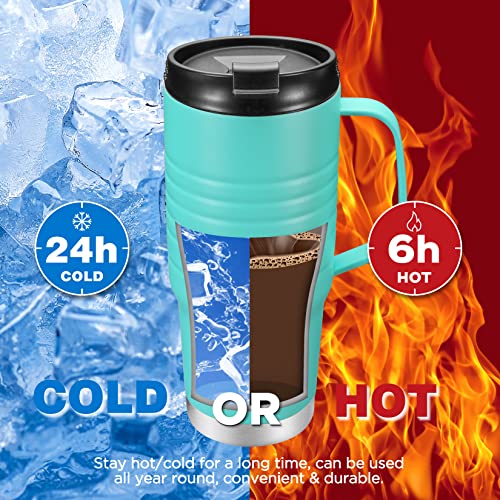 HAUSHOF 24 oz Stainless Steel Travel Mug with Leakproof Lid
