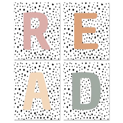 READ Alphabet Canvas Wall Art Set - 8x10 Classroom Decor Prints
