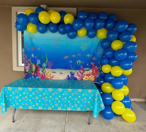 85pcs Blue and Yellow Balloon Arch Kit - 12 Inch Latex Party Decorations