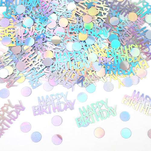 MARFOREVER Iridescent Happy Birthday Confetti - Birthday Party Decorations