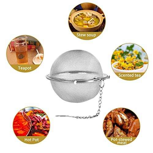 2pcs Stainless Steel Tea Ball Infusers - 3.55 Inch Strainers